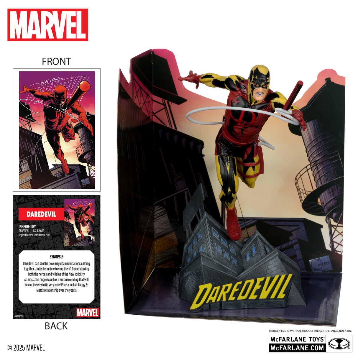 Daredevil 1:10th Scale Collectible with Scene (Daredevil #600) (Platinum Edition)