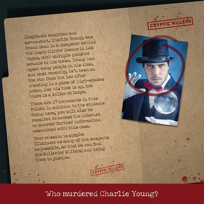 Murder At The Magic Mirror Casino Case File Evidence Bag Cryptic Killers