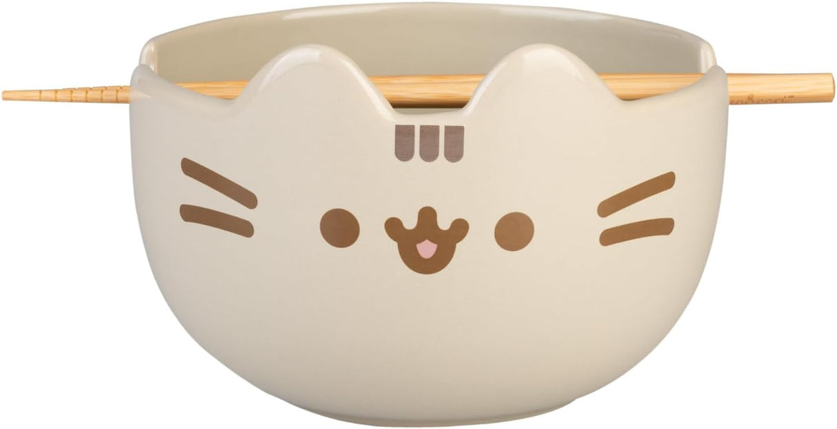 Pusheen Ramen Bowl and Chopsticks