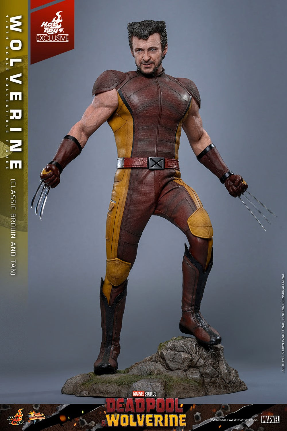 Marvel Deadpool & Wolverine Wolverine \hot Toy 1/6 Scale Classic Brown & Tan