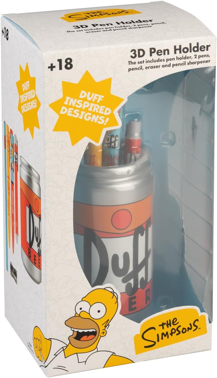 The Simpsons Duff Can Pencil Holder and Writing Set