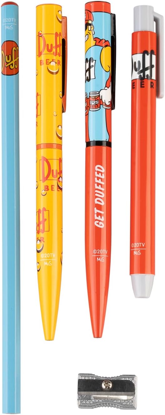 The Simpsons Duff Can Pencil Holder and Writing Set