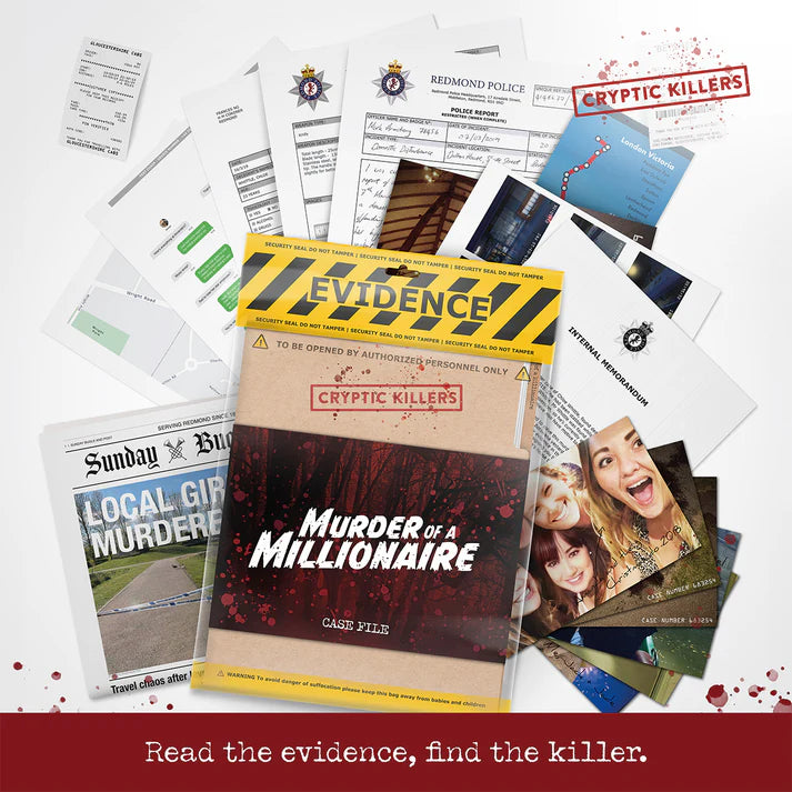 Murder Of A Millionaire Case File Evidence Bag Cryptic Killers