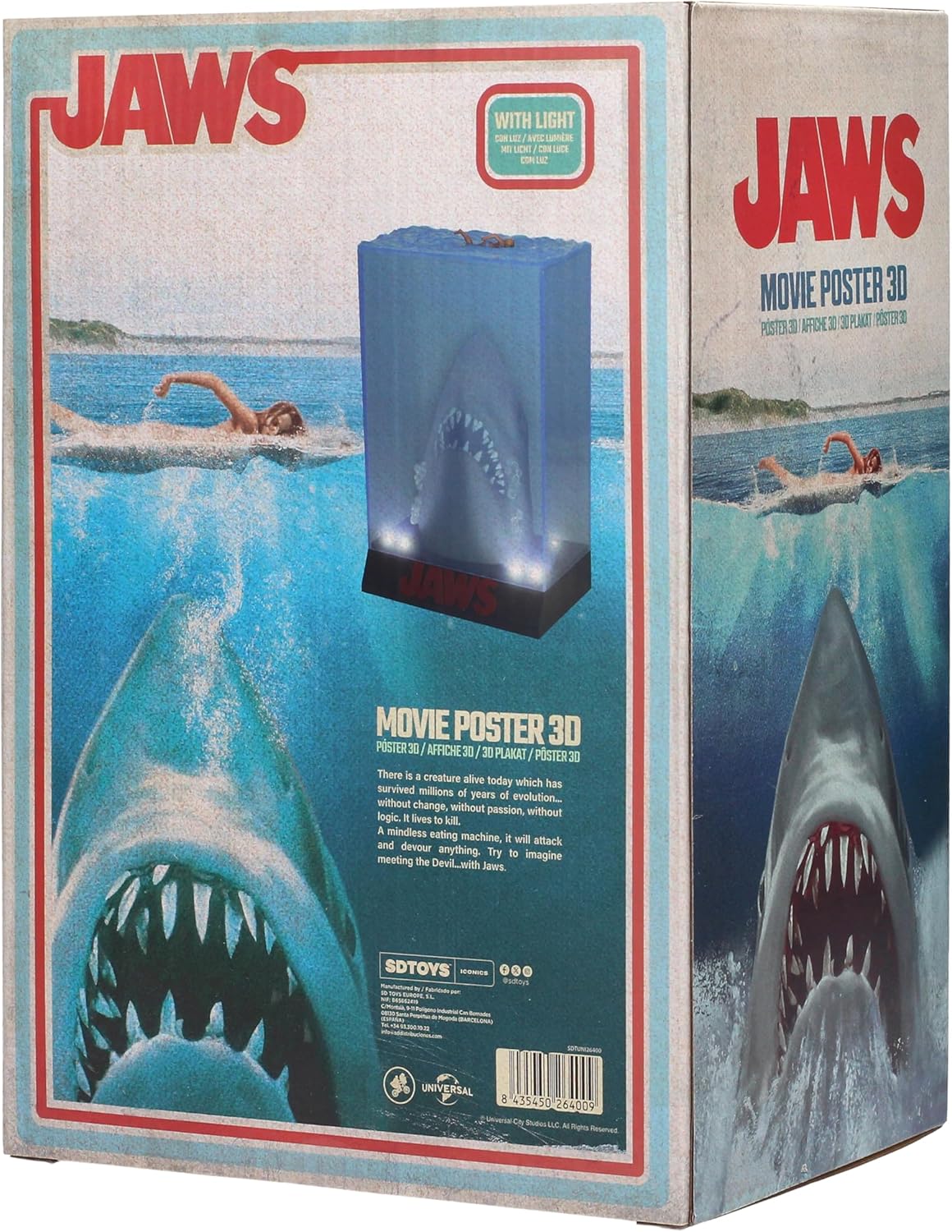 Jaws 50th Anniversary 3D Movie Poster Light Up Limited Edition Figure
