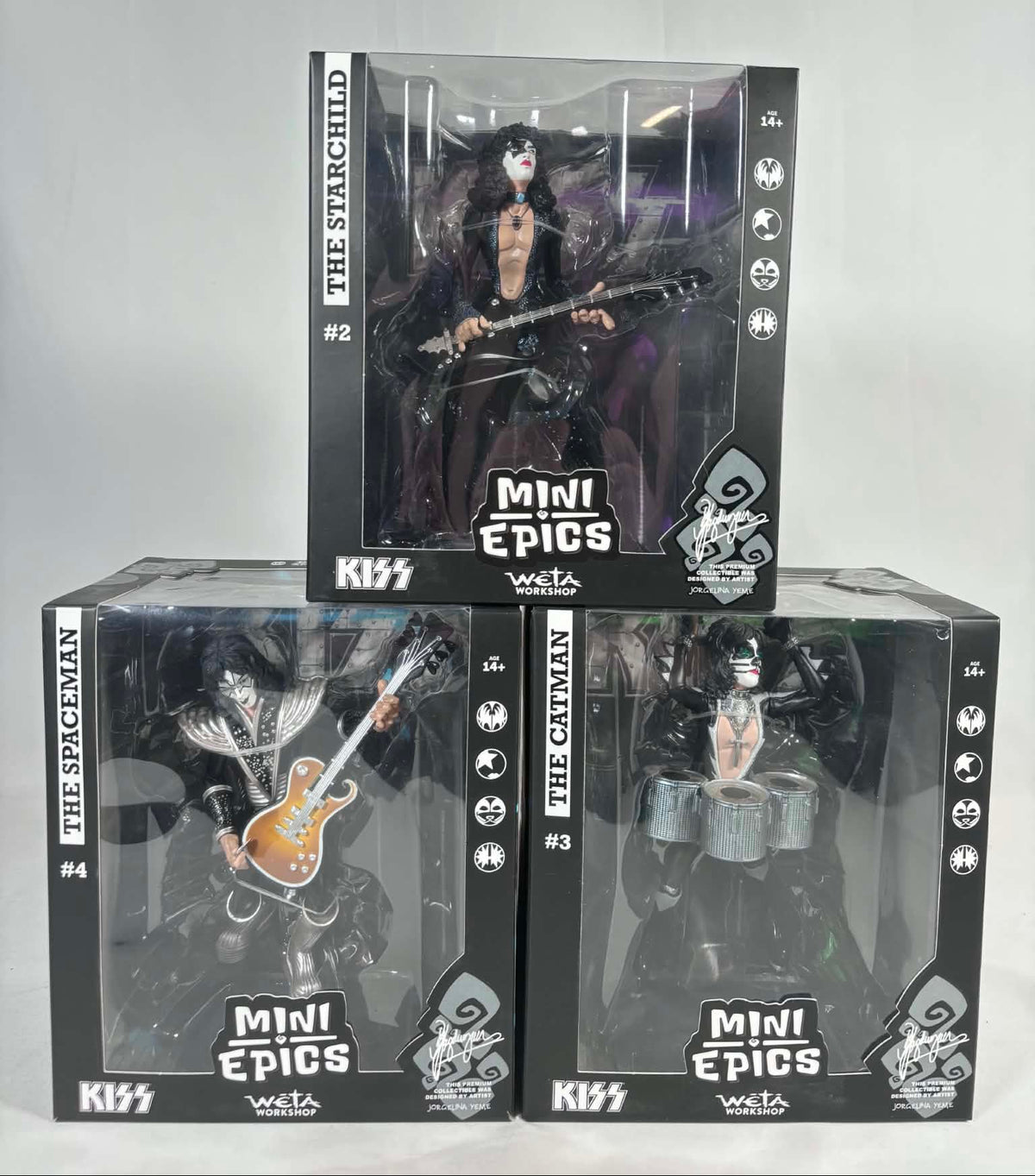 Kiss The Starchild, The Spaceman & The Catman Mini Epics Weta Workshop Bundle of 3 Figures