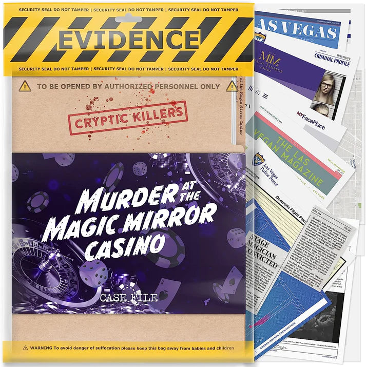 Murder At The Magic Mirror Casino Case File Evidence Bag Cryptic Killers