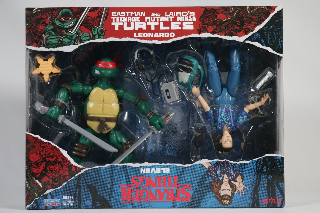 Stranger Things x Teenage Mutant Ninja Turtles Eleven & Leonardo Playmates Action Figure 2-Pack