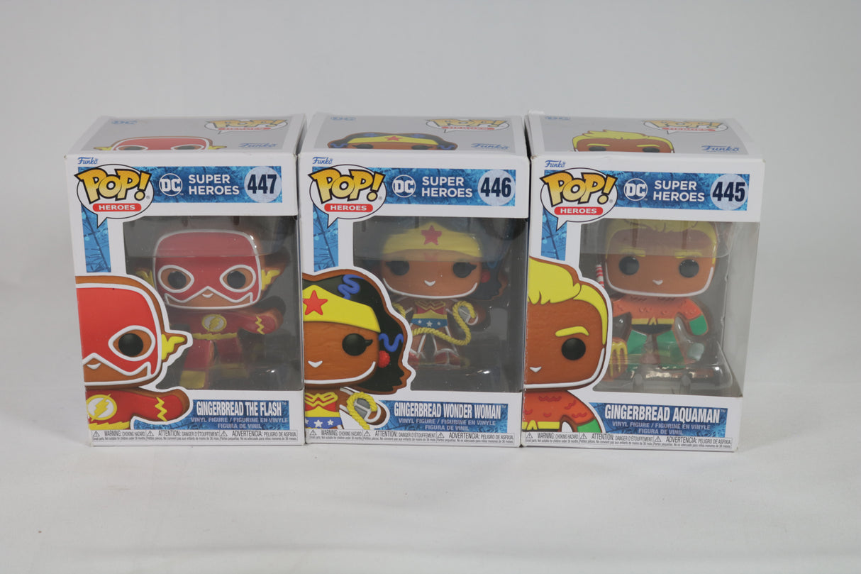 DC Super Heroes Gingerbread Funko Pop! Vinyl Figure Bundle