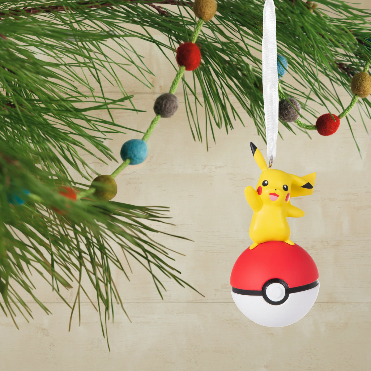 Pokemon Pikachu on Poke Ball Hallmark Christmas Tree Decoration Ornament