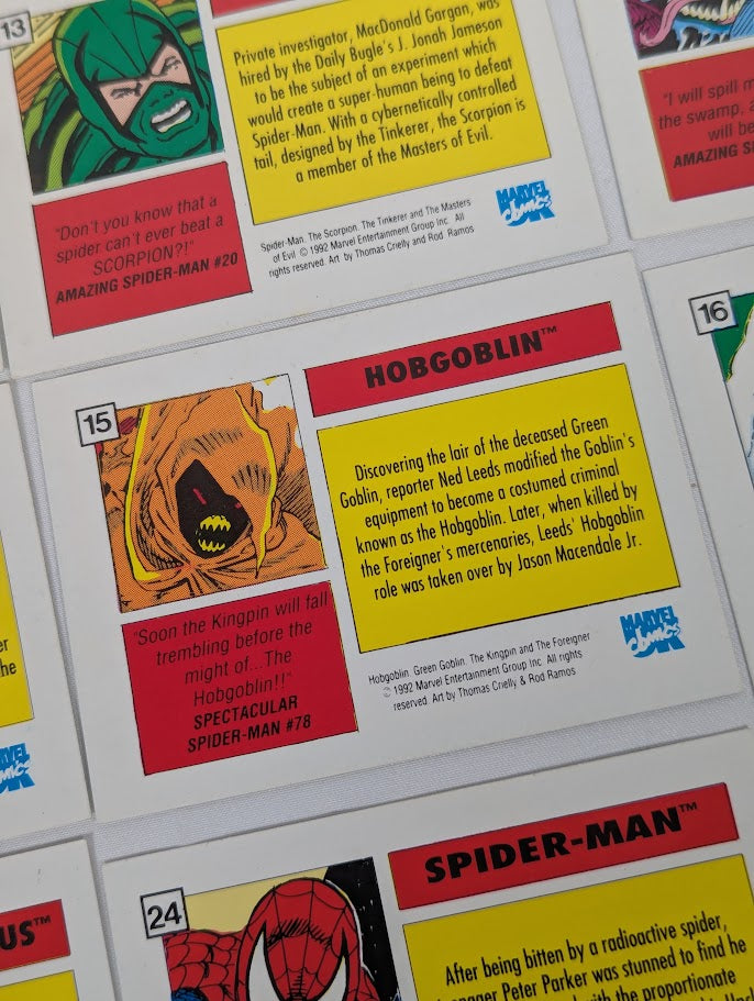 Marvel Comics Exploits of Spider-Man 1992 Issues 1 - 32 and 12 Rare Trading Cards