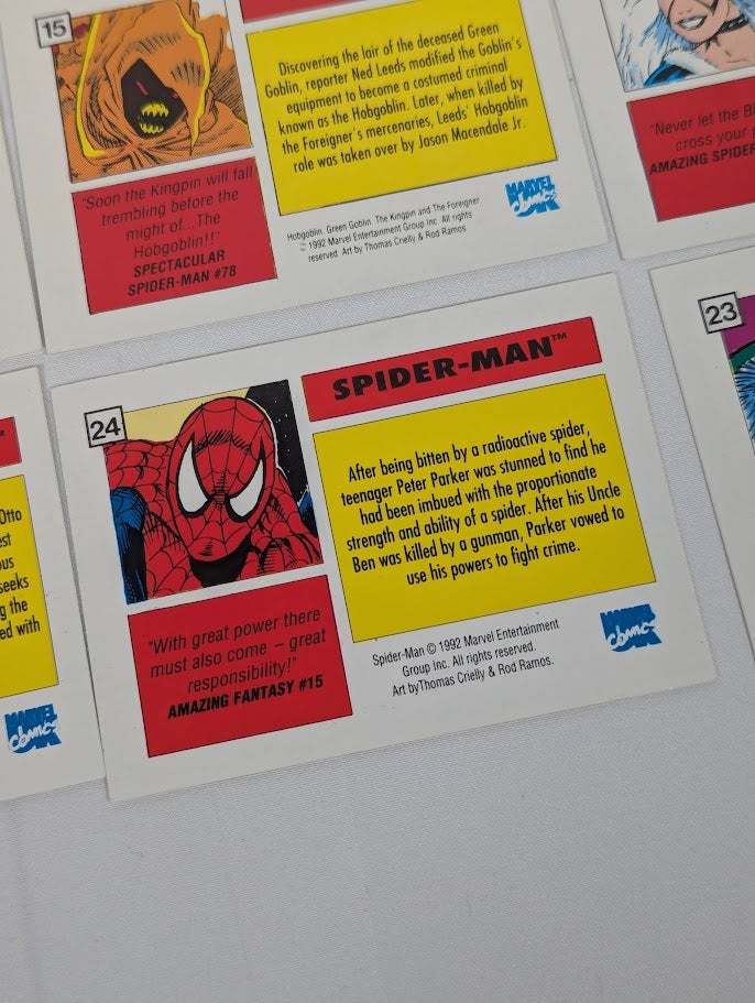 Marvel Comics Exploits of Spider-Man 1992 Issues 1 - 32 and 12 Rare Trading Cards