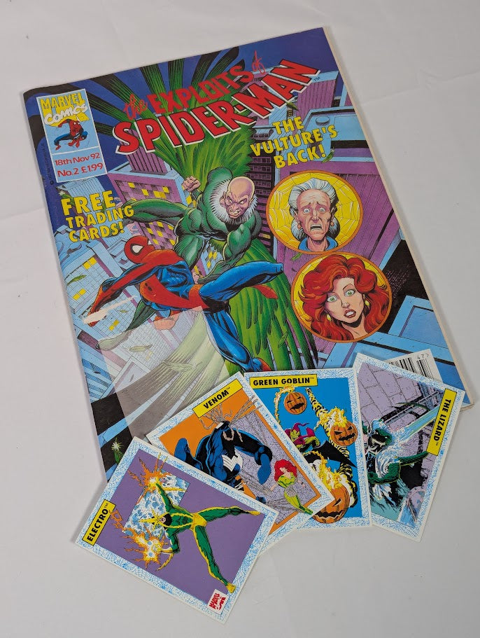 Marvel Comics Exploits of Spider-Man 1992 Issues 1 - 32 and 12 Rare Trading Cards