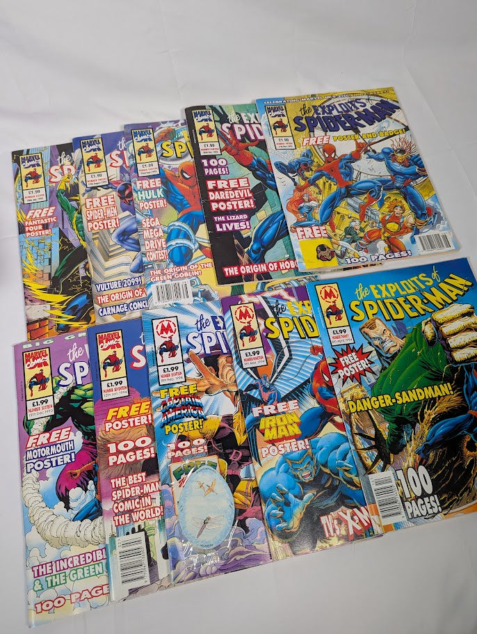 Marvel Comics Exploits of Spider-Man 1992 Issues 1 - 32 and 12 Rare Trading Cards