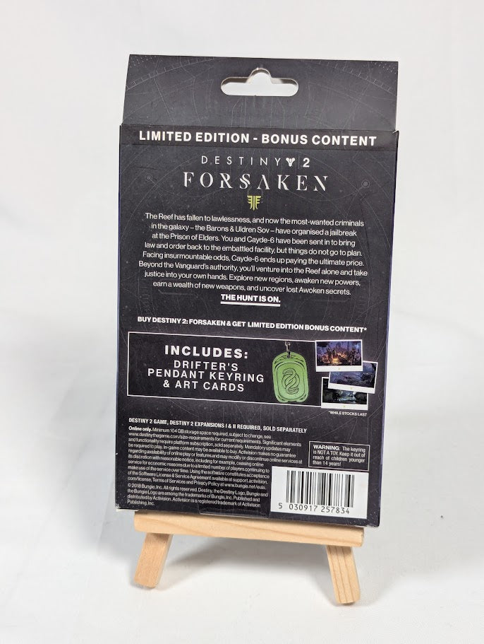 Destiny 2 Forsaken Limited Edition Bonus Content Drifters Pendant Keyring & Art Cards