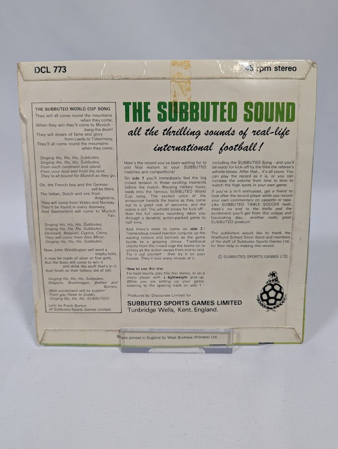 Subbuteo Sound 7" Vinyl Record
