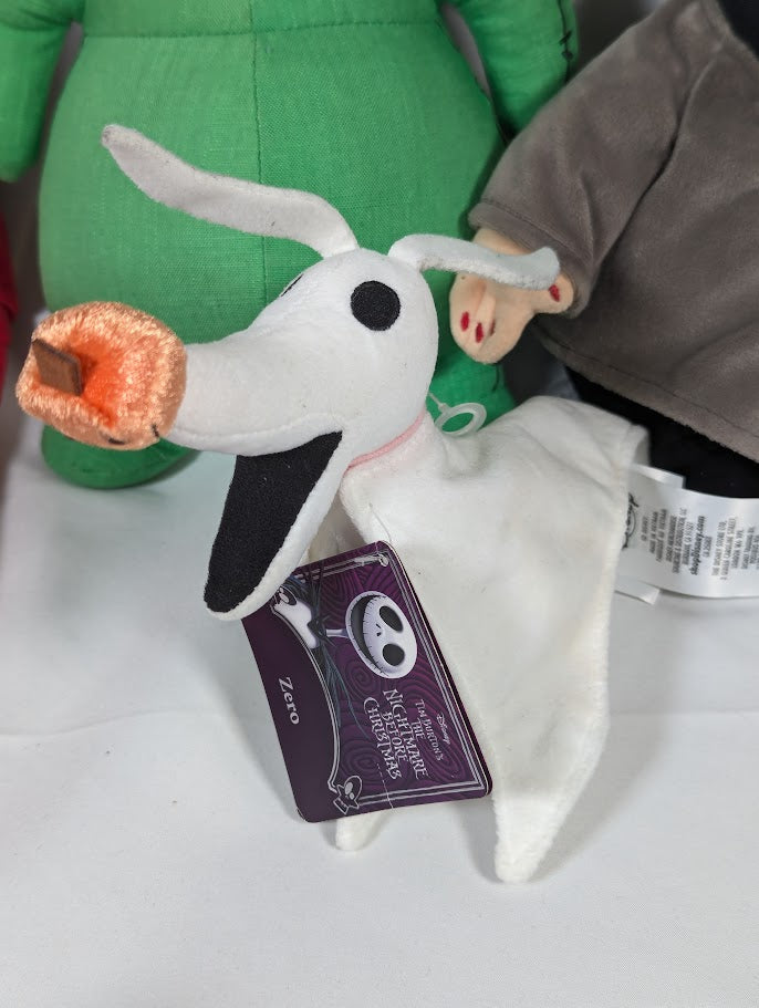 The Nightmare Before Christmas Santa Jack, Oogie Boogie, Mayor & Zero Plush Bundle