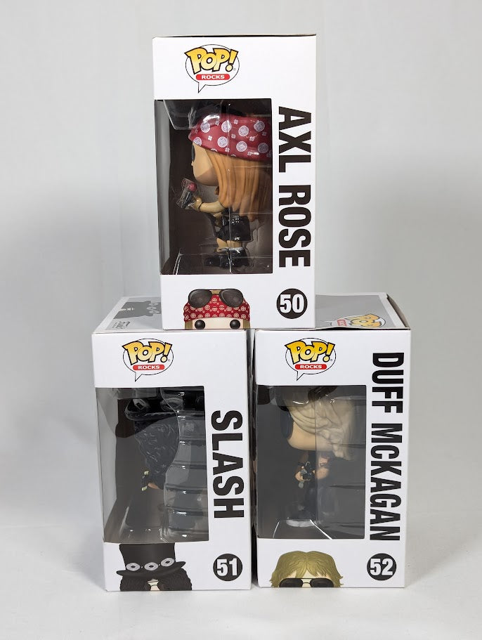Guns n Roses Axl Rose, Slash & Duff McKagan Funko Pop! Vinyl Figure Complete Set of 3