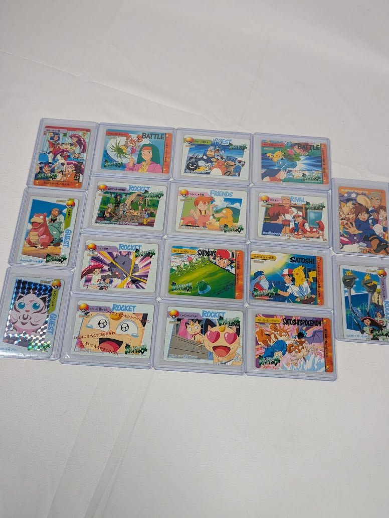 Pokemon Anime Bandai Carddass Trading Card Bundle of 17 Cards
