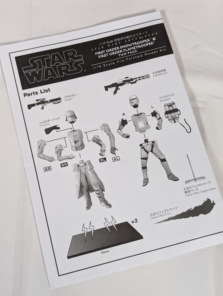Star Wars First Order Snowtrooper & First Order Flametrooper ArtFX 1/10 Scale Model Kit
