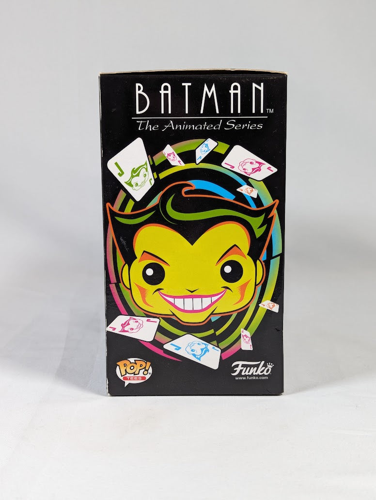 DC Comics Batman the Animated Series The Joker (Blacklight) Funko Pop! Tees T-Shirt and Vinyl Figure (Medium Size)