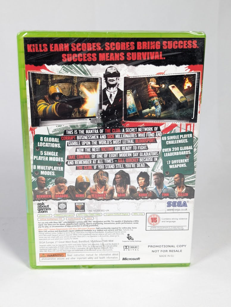 The Club Press Promo Disc Xbox 360 (Sealed)