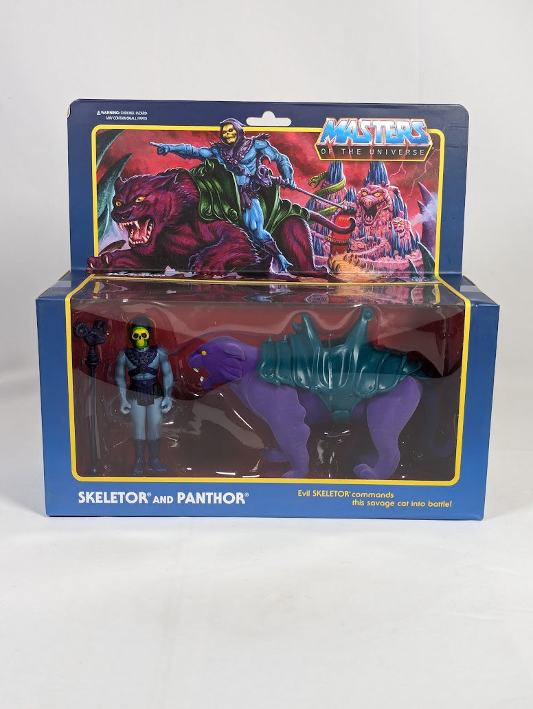 Masters of the Universe Skeletor and Panthor 2019 ReAction Super7 Action Figure
