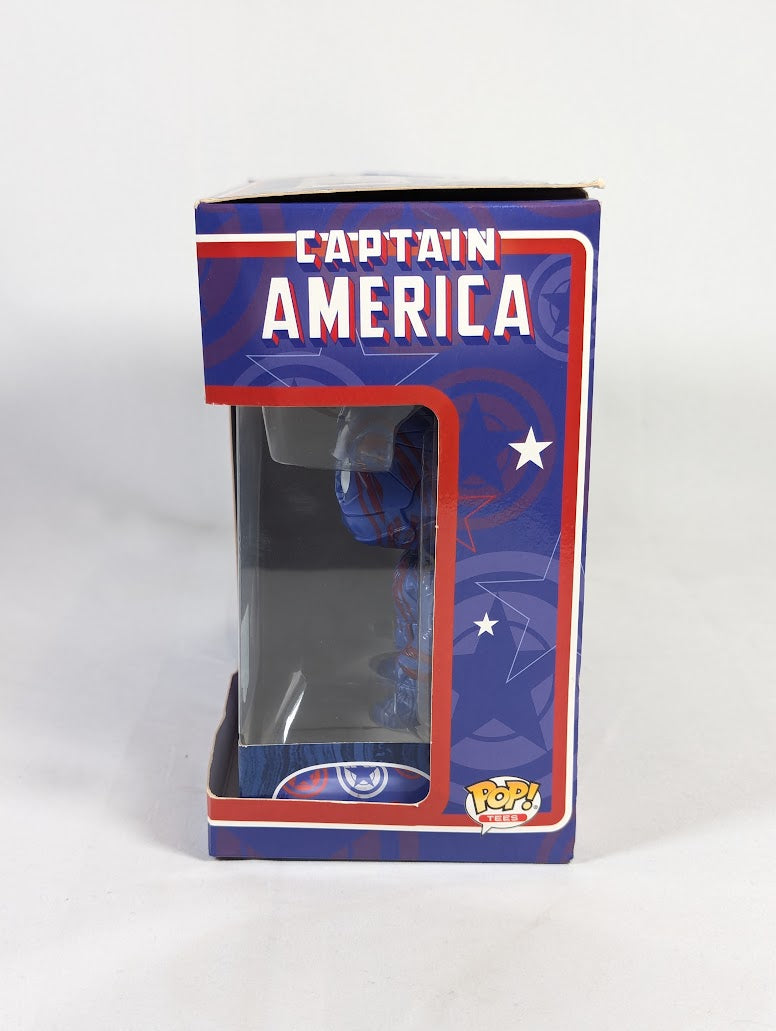 Marvel Captain America (Art Series) Funko Pop! Tees T-Shirt & Vinyl Figure (Small Size)