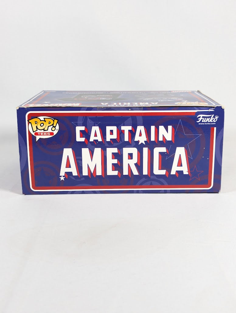 Marvel Captain America (Art Series) Funko Pop! Tees T-Shirt & Vinyl Figure (Small Size)