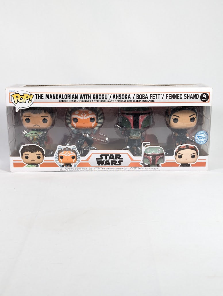 Star Wars The Mandalorian With Grogu, Ahsoka, Boba Fett & Fennec Shand 4-Pack