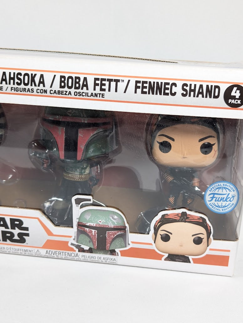Star Wars The Mandalorian With Grogu, Ahsoka, Boba Fett & Fennec Shand 4-Pack