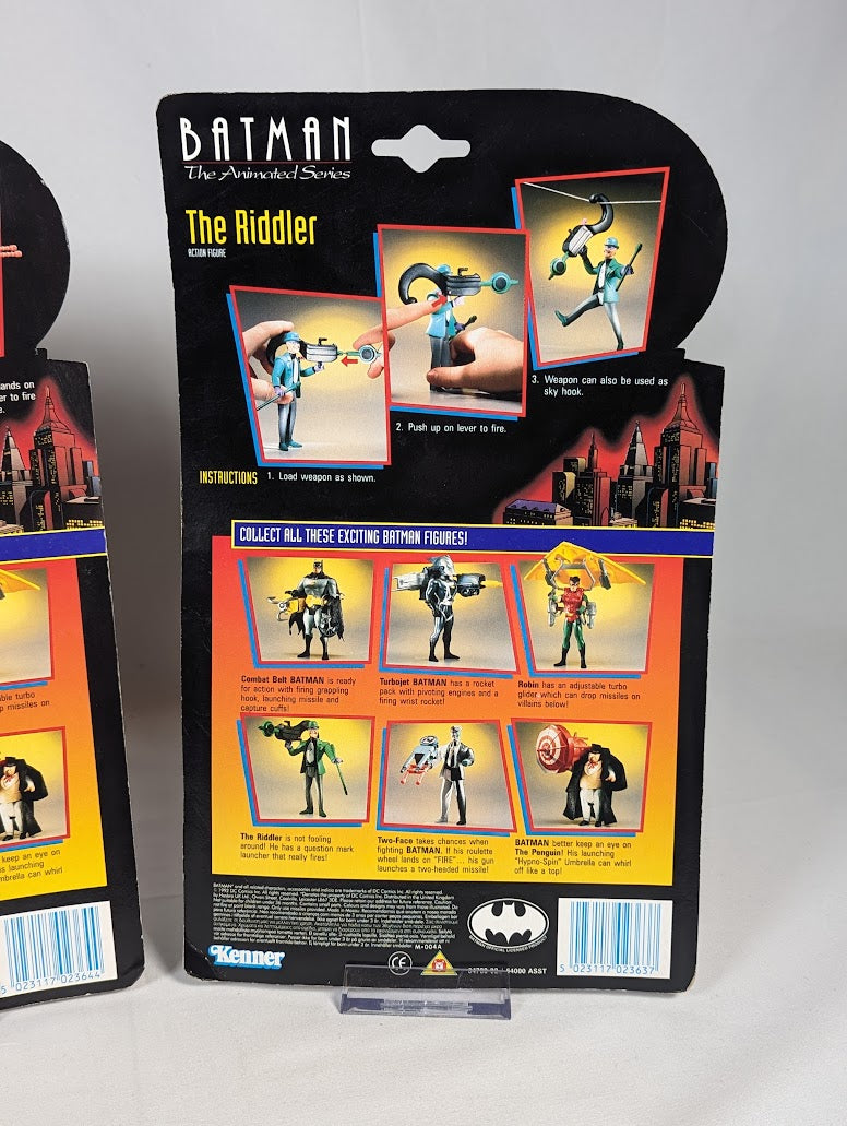 Batman The Animated Series The Penguin, The Riddler & Two-Face 1992 Kenner Set of 3 Action Figures