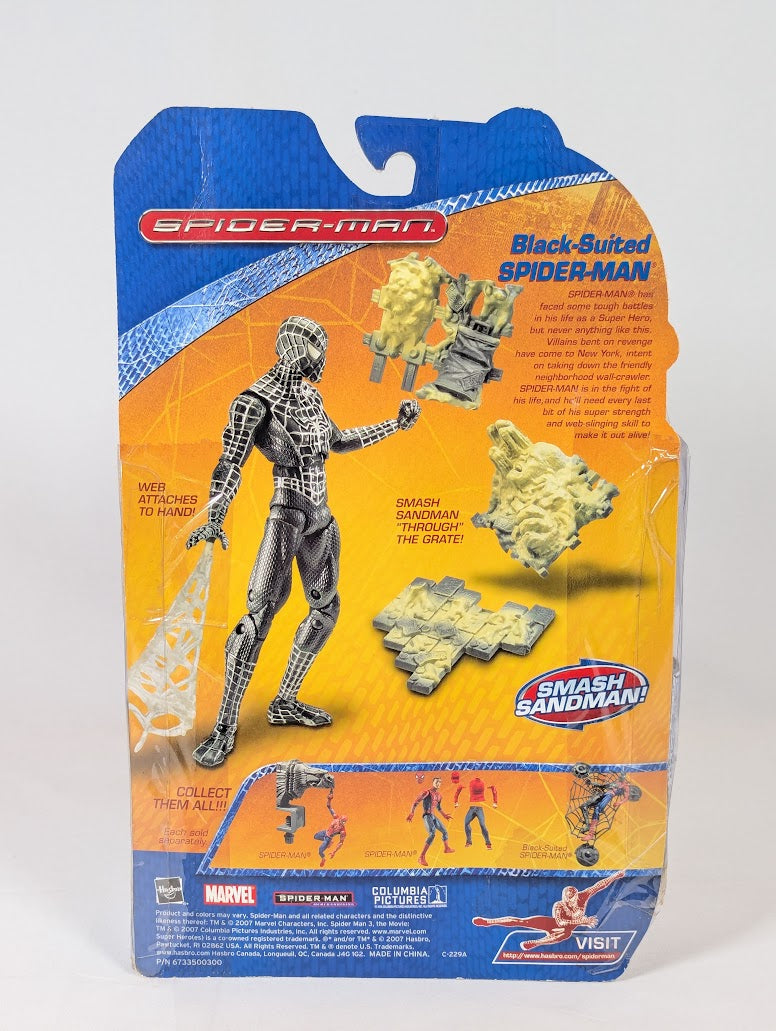 Spider-Man Black Suited Spider-Man Sandman Battling Action 2007 Hasbro Action Figure