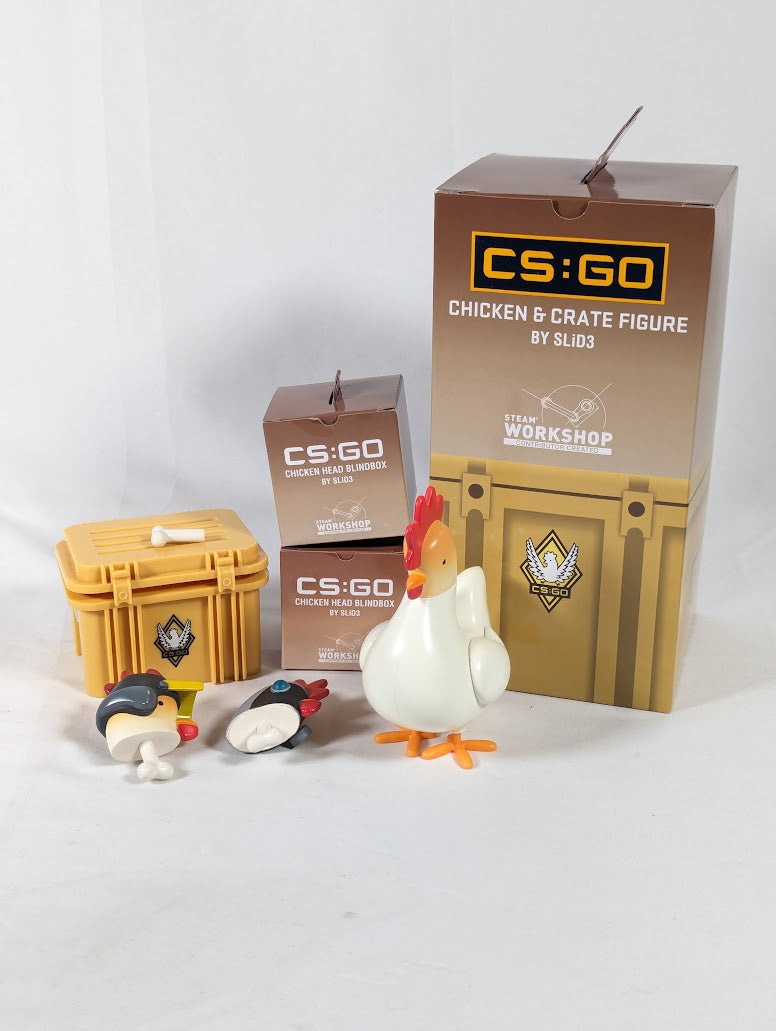 Counter Strike Global Offensive CS:GO Chicken & Crate Figure by SLiD3 With Two Extra Interchangeable Heads