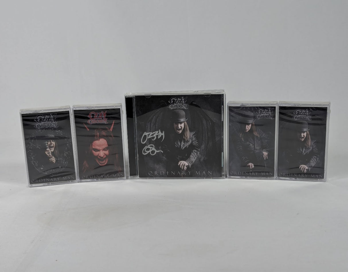 Ozzy Osbourne Ordinary Man Signed CD & Sealed Cassette Tape Bundle