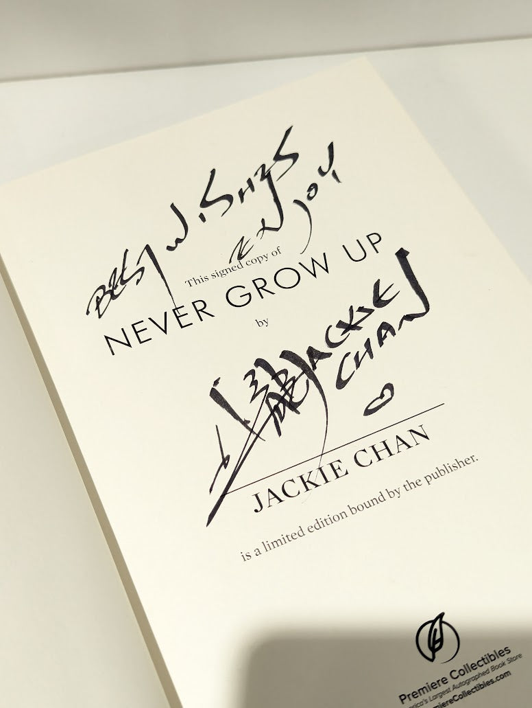 Jackie Chan Never Grow Up Signed Limited Edition Hardcover With Sleeve and CoA