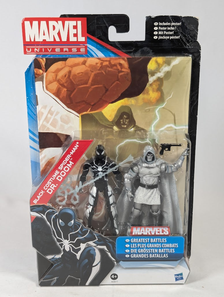 Marvel Universe Black Costume Spider-Man & Dr Doom 2012 Hasbro Action Figure