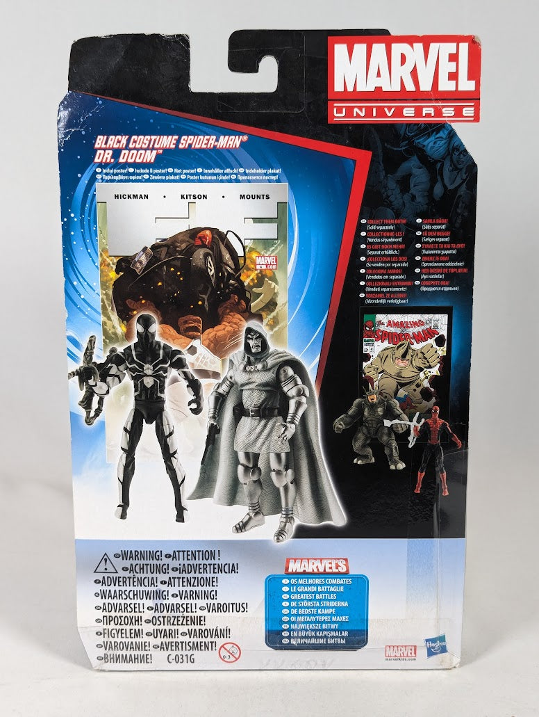 Marvel Universe Black Costume Spider-Man & Dr Doom 2012 Hasbro Action Figure