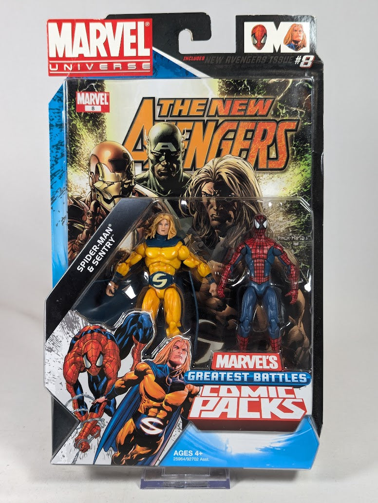 Marvel Universe Greatest Battles Comic Packs Spider-Man & Sentry 3.75" 2010 Hasbro Action Figure 2-Pack