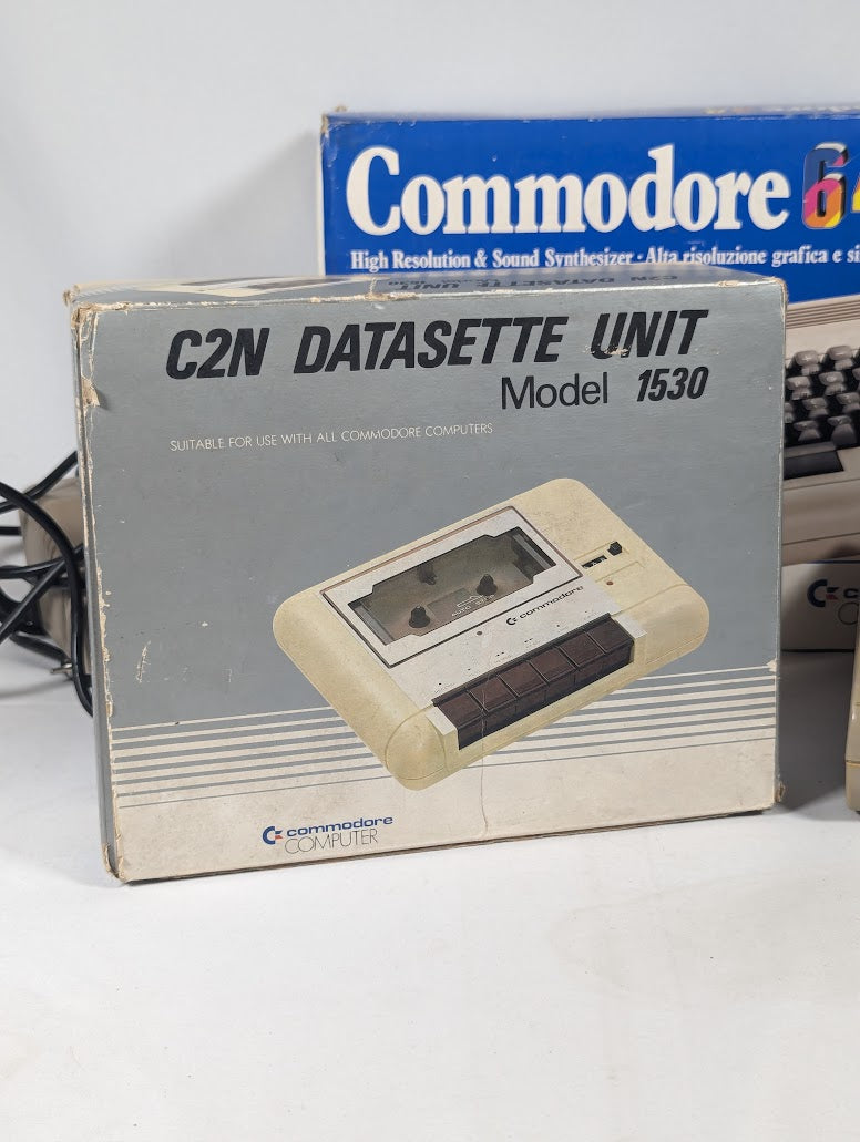 Commadore 64 Micro Computer Bundle With Datasette Model 1530 Cassette Tape Reader & 7 Games