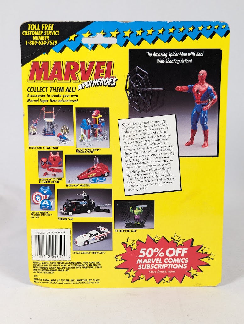 Marvel The Amazing Spider-Man With Real Web Shooting Action 1991 ToyBiz Action Figure