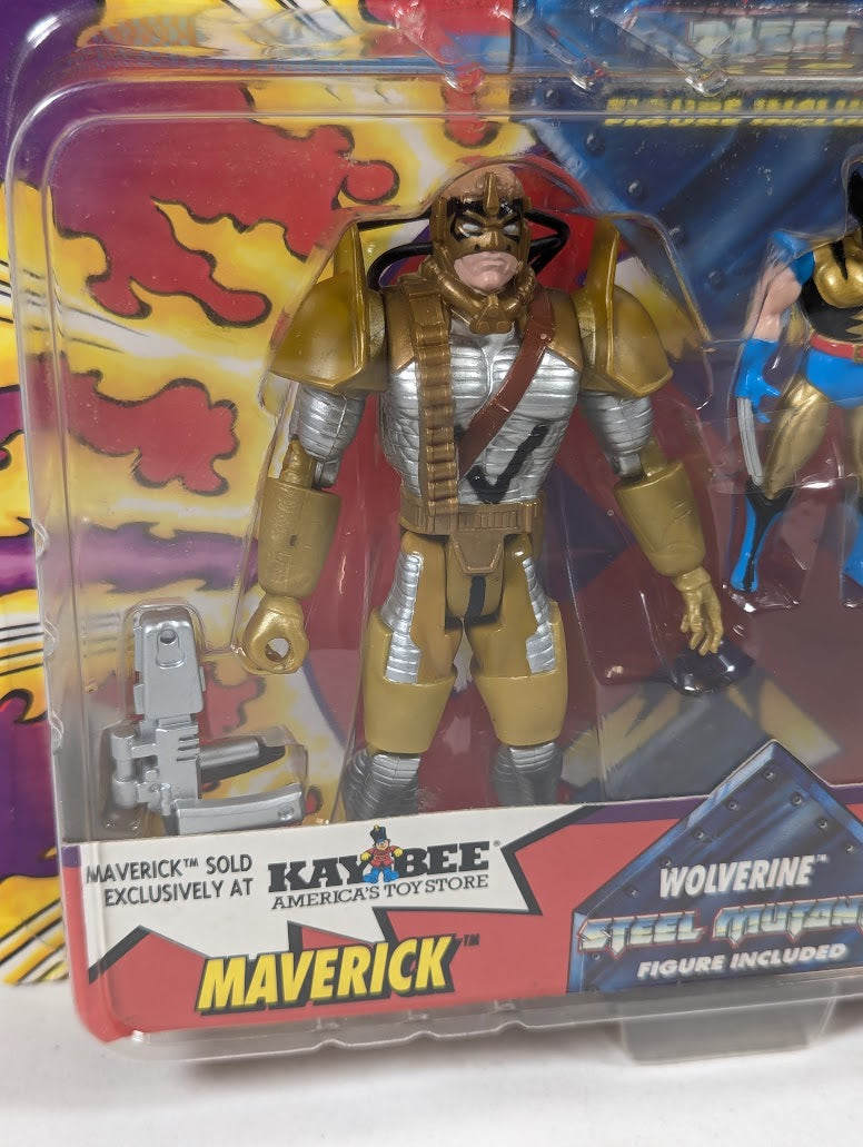 Marvel X-Men Special Metallic Edition Maverick, Trevor Fitzroy & Wolverine Steel Mutants 1994 ToyBiz Action Figure