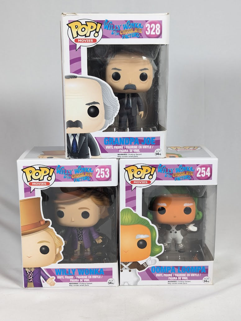 Willy Wonka and the Chocolate Factory Bundle of 3 Funko Pop! Vinyl Figures