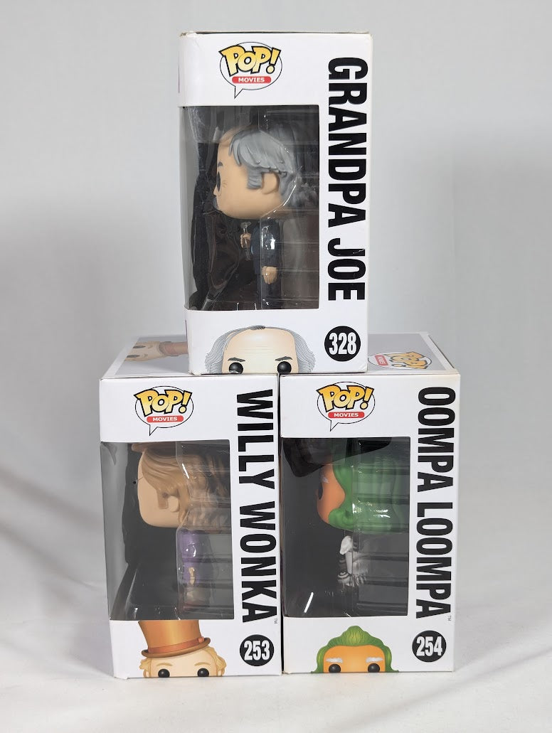 Willy Wonka and the Chocolate Factory Bundle of 3 Funko Pop! Vinyl Figures