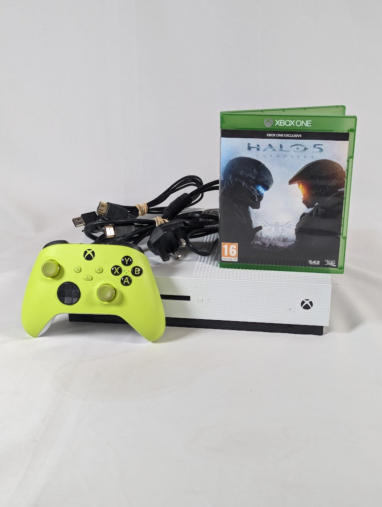 Xbox One S 500GB Console Bundle With Controller & Halo 5 Guardians (No Box)