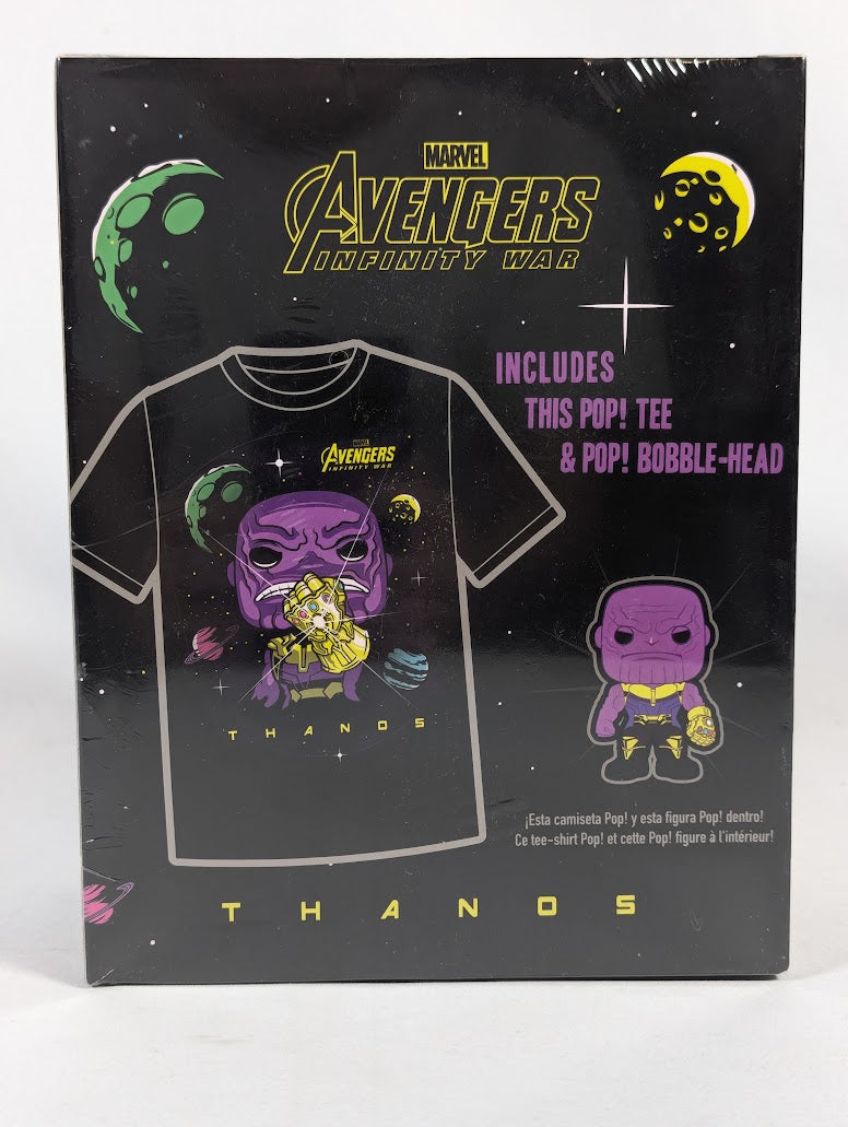 Marvel Avengers Infinity War Thanos Funko Pop! T-Shirt (Small) & Vinyl Figure