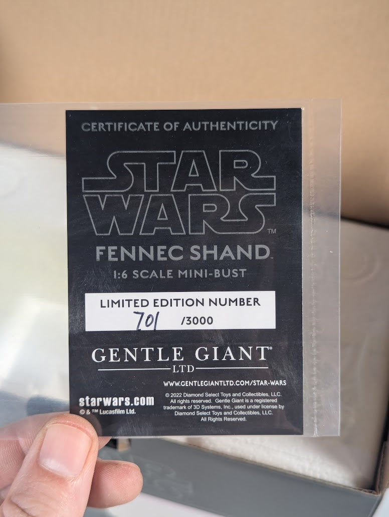 Star Wars The Mandalorian Fennec Shand 1/6 Scale 7" Gentle Giant Mini Bust (Limited Edition 701/3000)