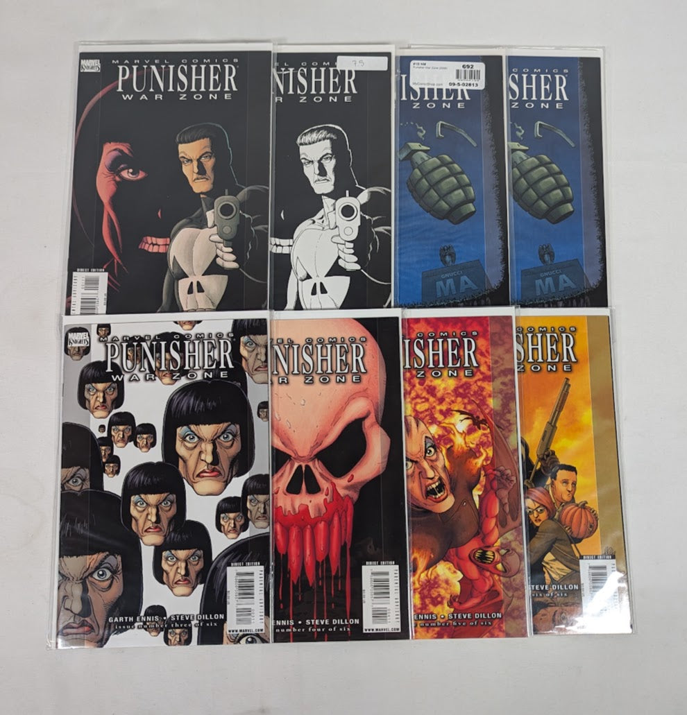 Marvel Punisher War Zone (2008) Issues 1 - 6 Comic Book Bundle (Complete Run)