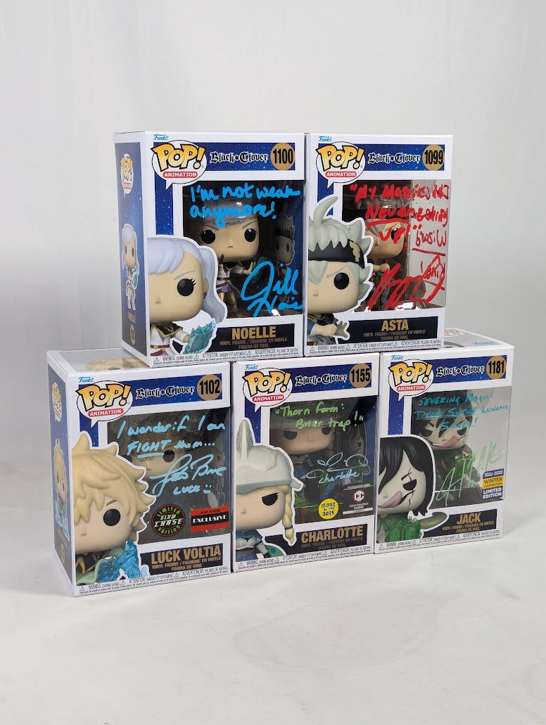 Black Clover Signed Bundle of 5 Funko Pop! Vinyl Figures