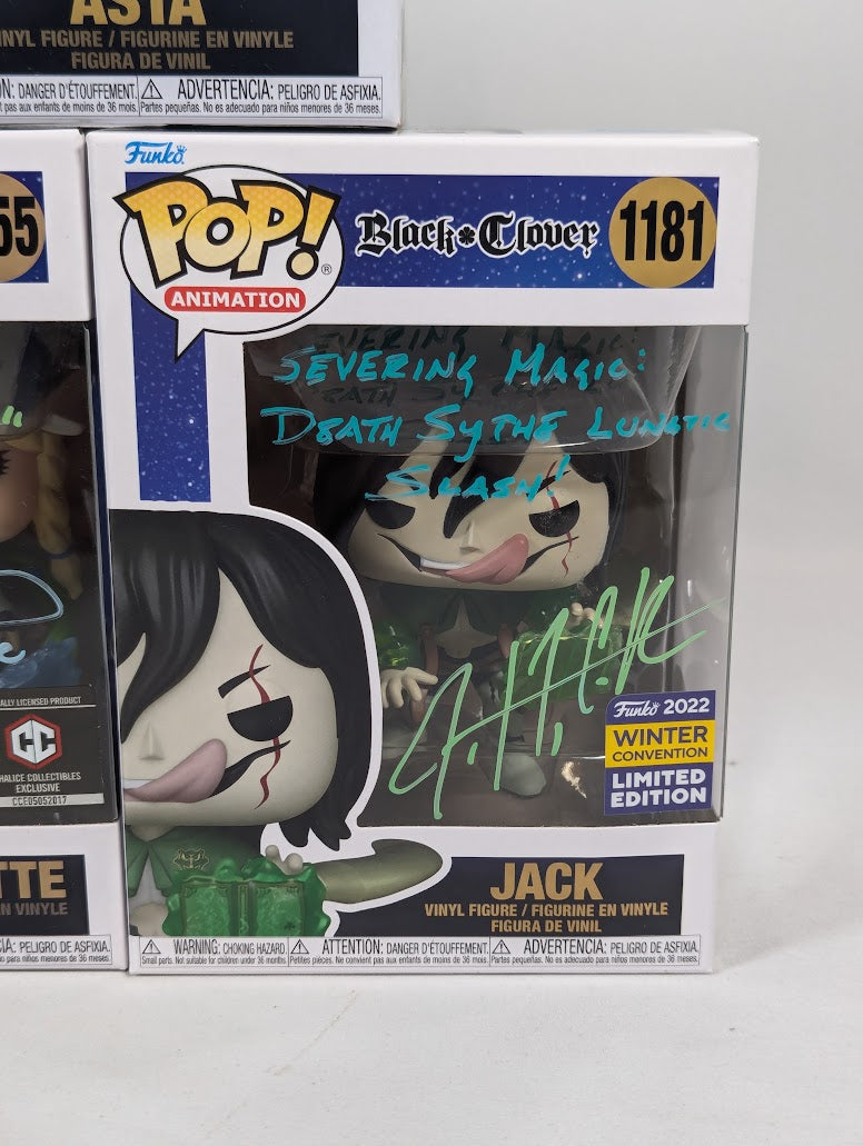 Black Clover Signed Bundle of 5 Funko Pop! Vinyl Figures