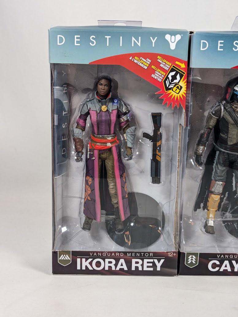 Destiny Ikora Rey, Cayde-6 & Zavala 2018 McFarlane Toys Bundle of 3 Action Figures (With Emblem DLC Codes)
